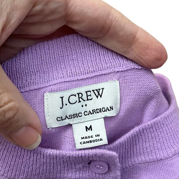 J Crew Classic Cardigan Medium Button Down Preppy Classic Minimalist Cotton - Picture 6 of 10
